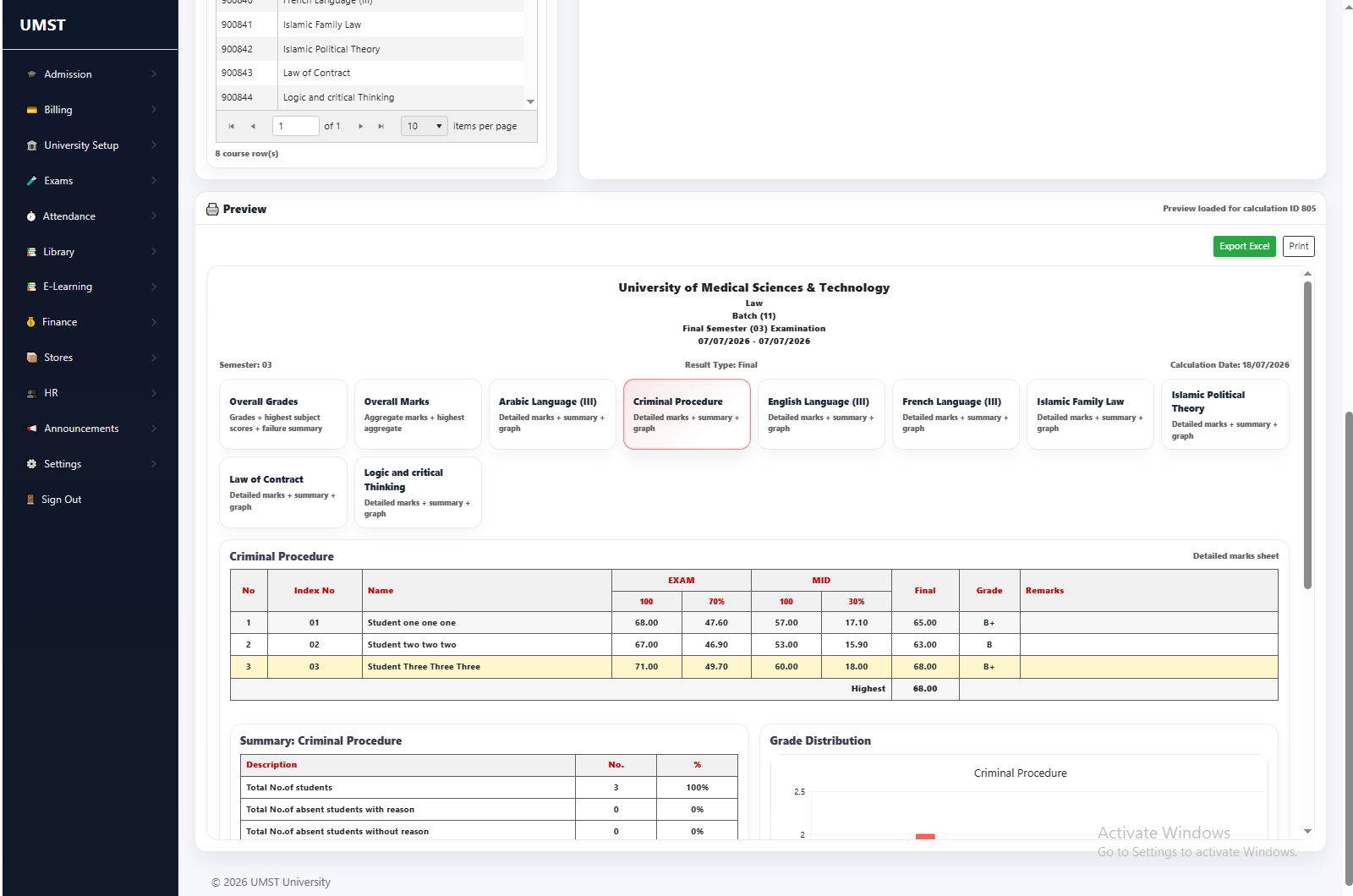 UniWeb Result Publishing